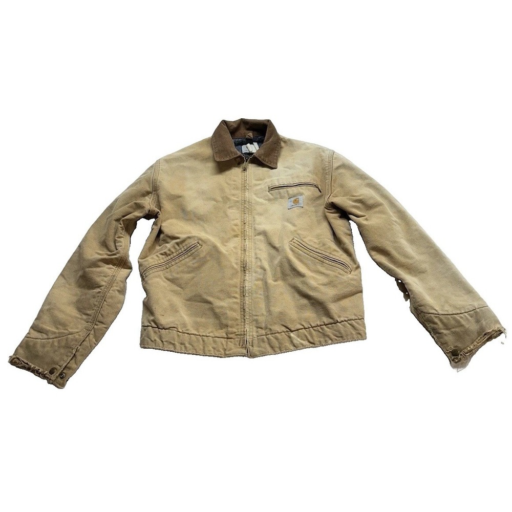 Carhartt Detroit Jacket Mens Medium Tan Canvas J97 J001 BRN Vintage Y2K Blanket